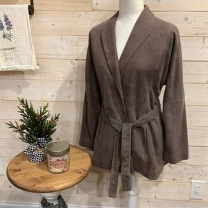 Taupe Suede Jacket by Valerie Stevens - Size S